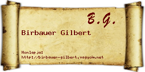 Birbauer Gilbert névjegykártya
